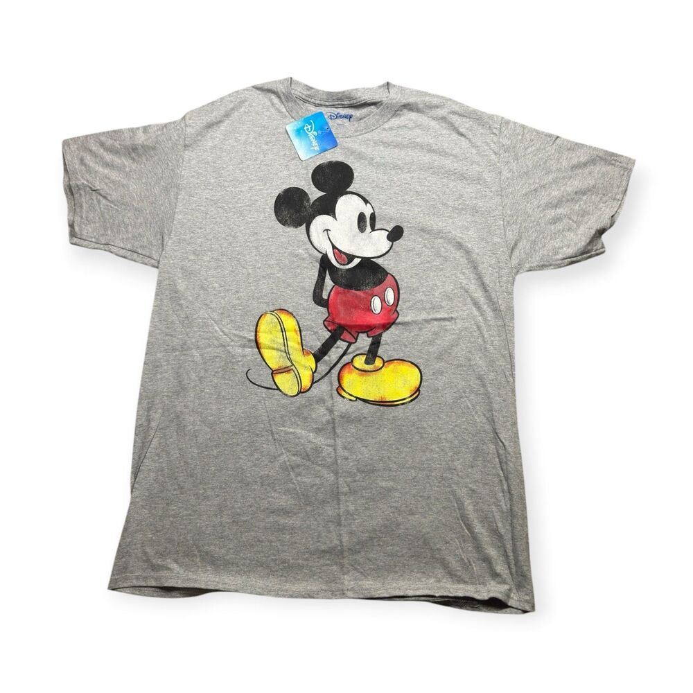 Disney Classics Mickey Mouse Gray T-Shirt Iconic Pose Size Large BNWT